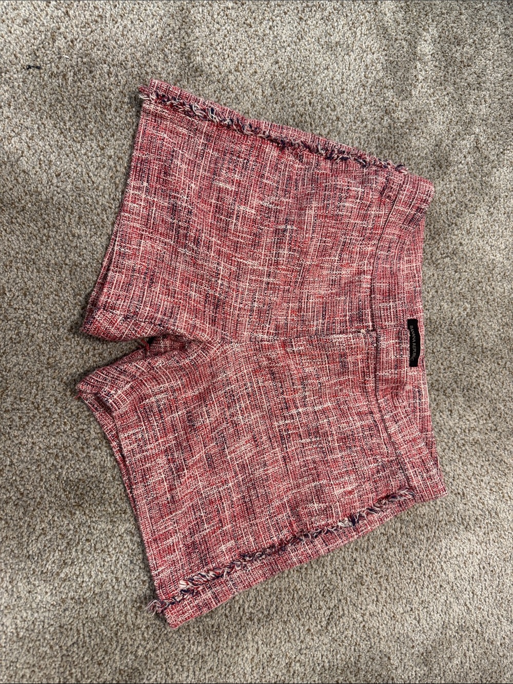 Banana Republic Pink Tweed Frayed-Hem Shorts